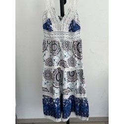 Robe été bohème bleue