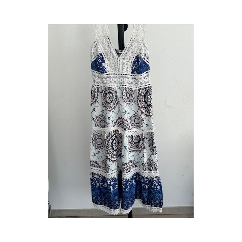 Robe été bohème bleue