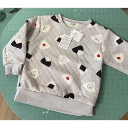 Sweat matelassé bébé motif onigiri japonais