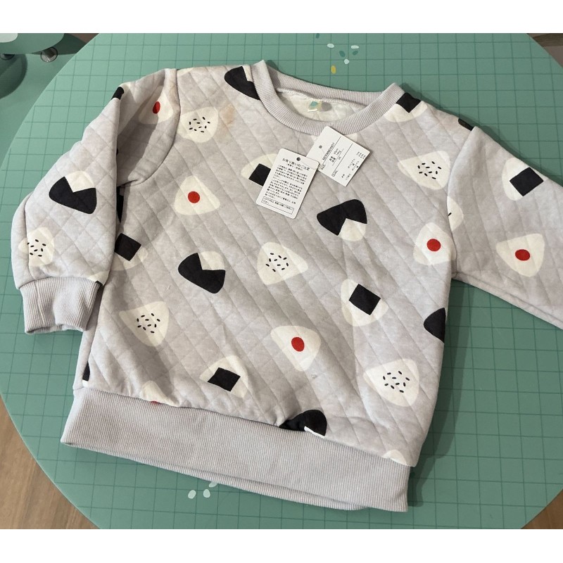 Sweat matelassé bébé motif onigiri japonais