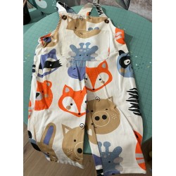 Salopette bébé animaux multicolores MiniOlie – 6 à 12 mois