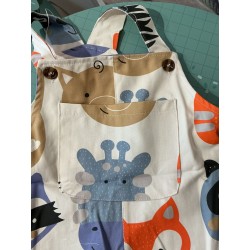 Salopette bébé animaux multicolores MiniOlie – 6 à 12 mois