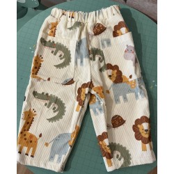 Pantalon Miniolie animaux de la savane – 2-3 ans