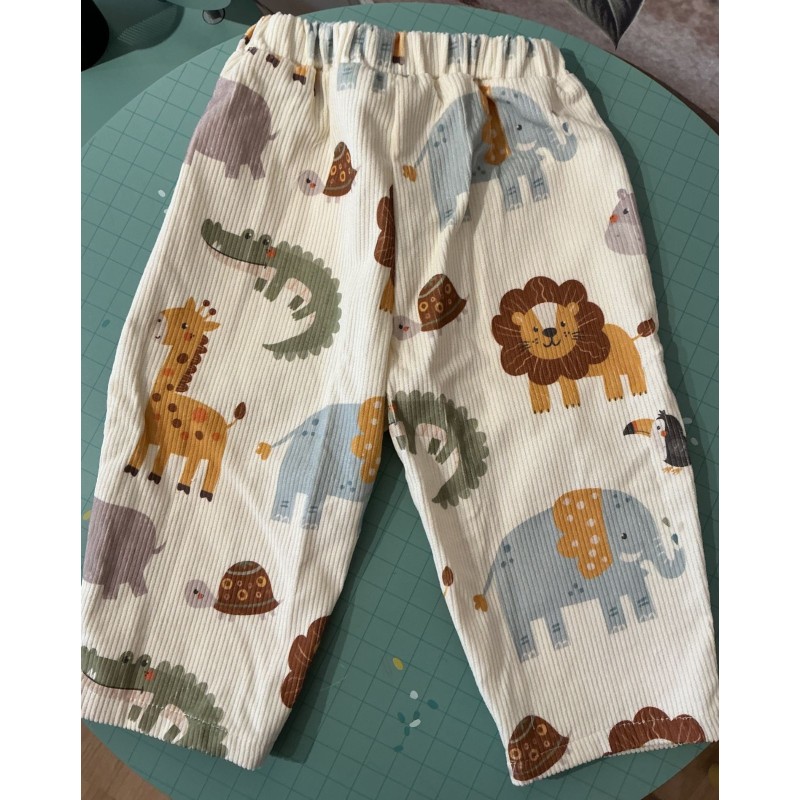 Pantalon Miniolie animaux de la savane – 2-3 ans