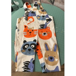 Salopette bébé animaux multicolores MiniOlie – 6 à 12 mois