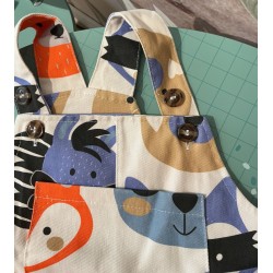Salopette bébé animaux multicolores MiniOlie – 6 à 12 mois