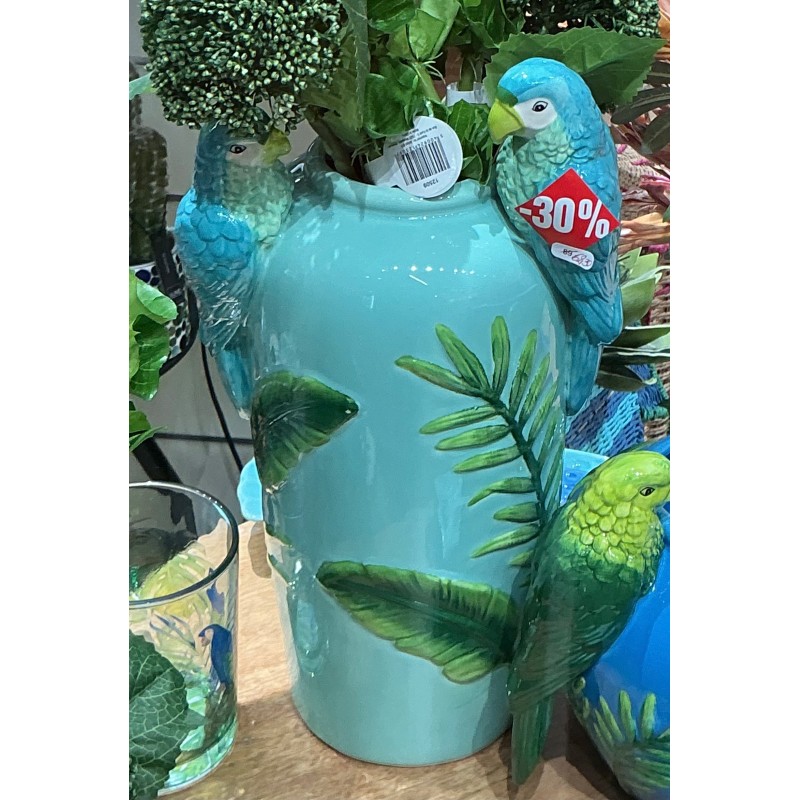 Vase décoratifs J-Line tropical perroquets