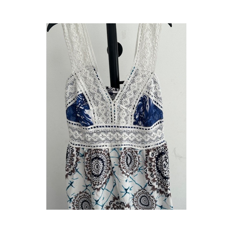 Robe été bohème bleue