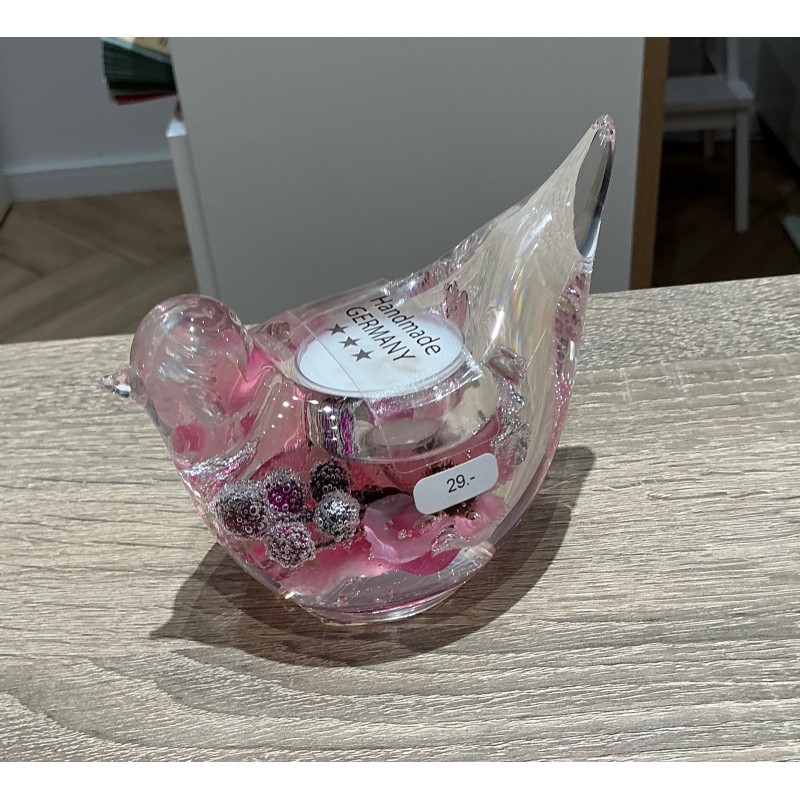 Bougeoir artisanal en verre soufflé en forme d’oiseau – Dreamlight