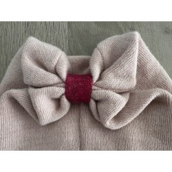 Bonnet femme rose avec noeud