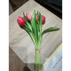 Bouquet tulipes artificiel rose J-Line