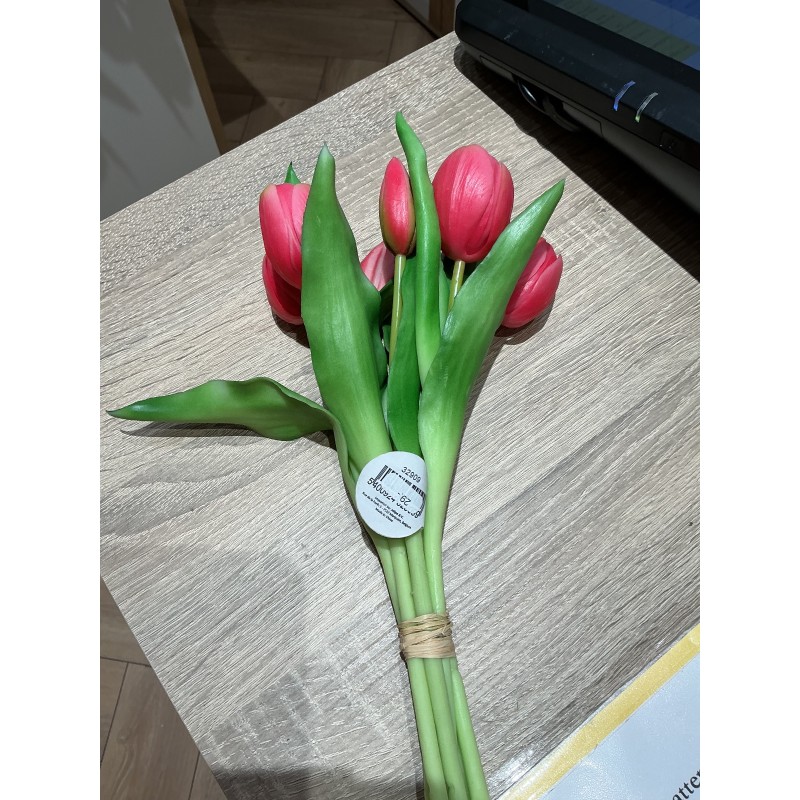Bouquet tulipes artificiel rose J-Line