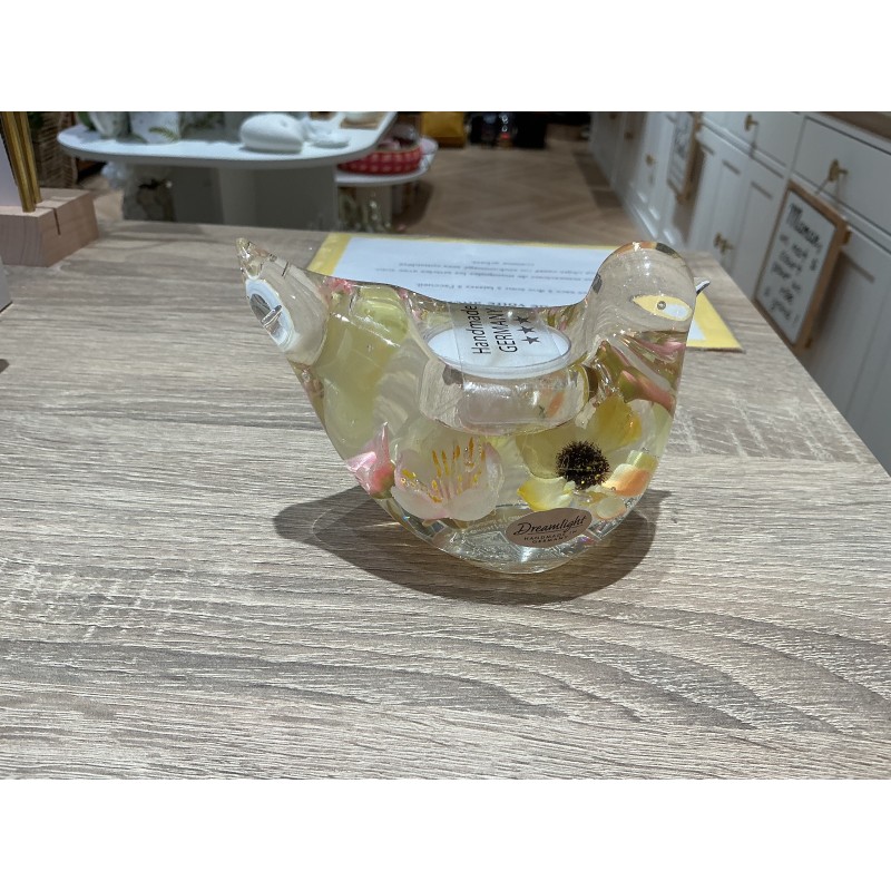 Bougeoir artisanal en verre soufflé en forme d’oiseau – Dreamlight