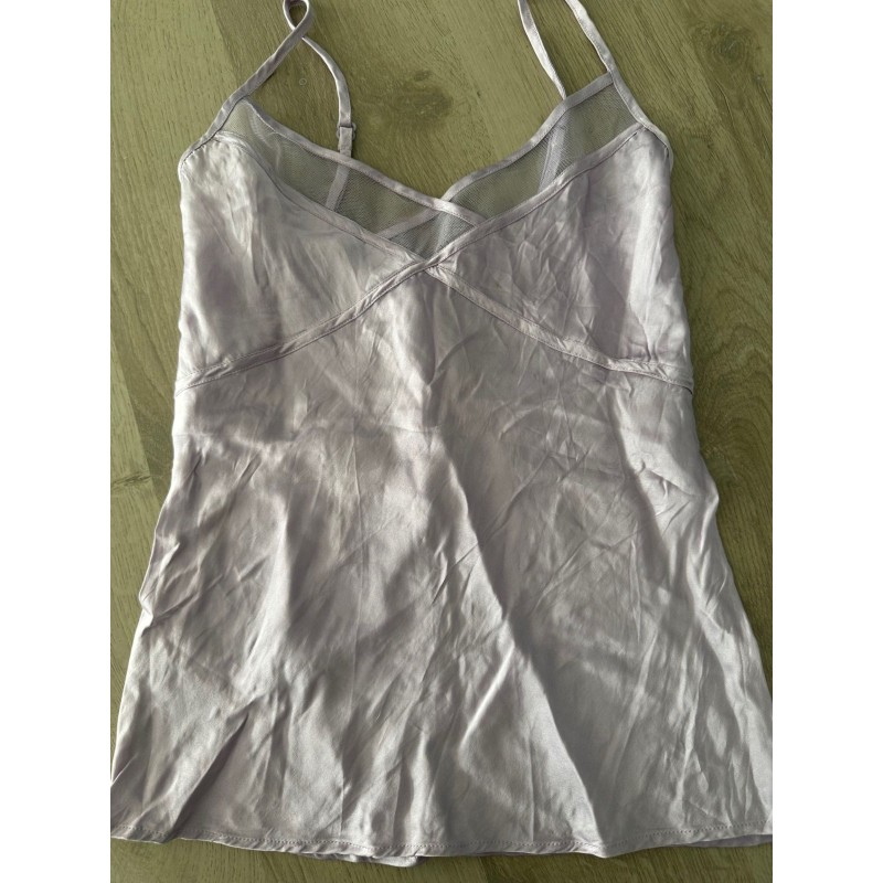 Top en soie mauve Mango