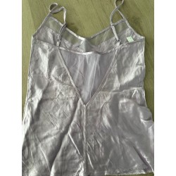 Top en soie mauve Mango