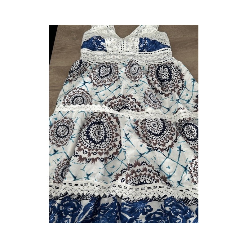 Robe été bohème bleue