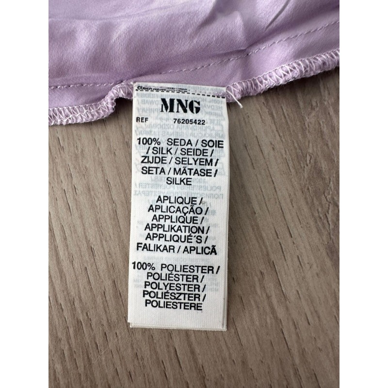 Top en soie mauve Mango