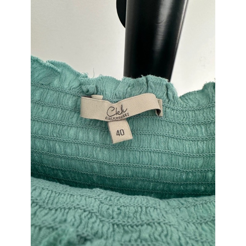 Robe turquoise smockée été