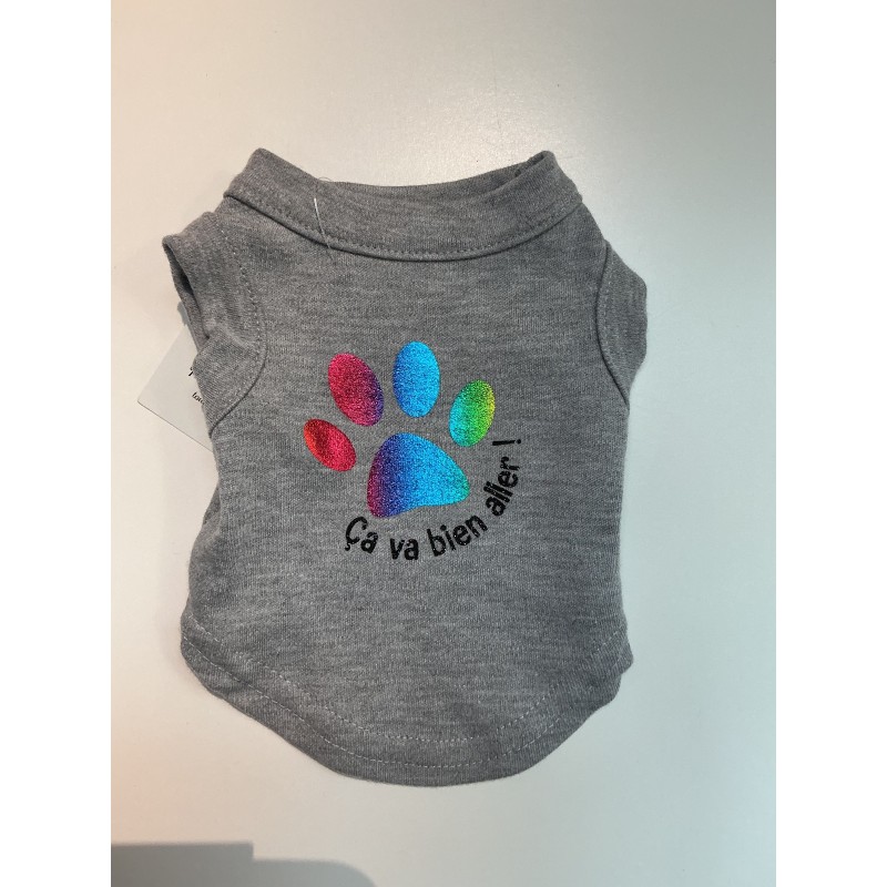 T-shirt noir pour chien « Ça va bien aller! » - Diva Nina - Taille XS