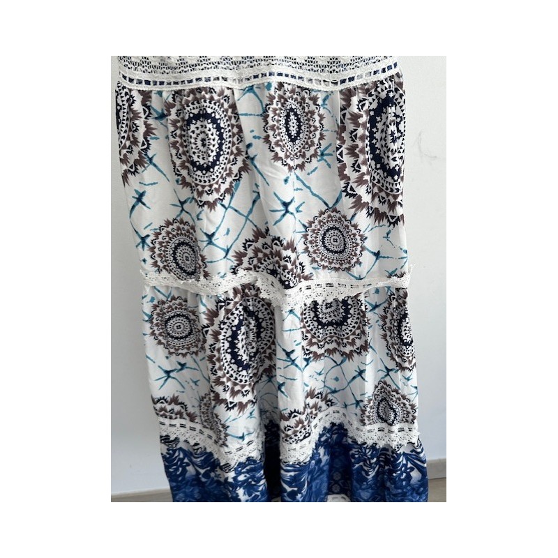 Robe été bohème bleue