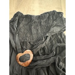 Robe bohème noire multicolore