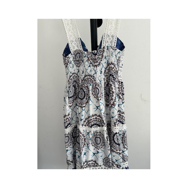 Robe été bohème bleue