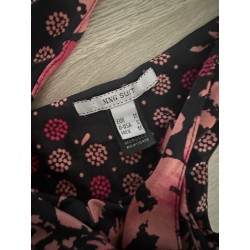 Robe été fleurie noir et corail