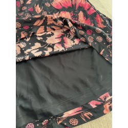 Robe été fleurie noir et corail