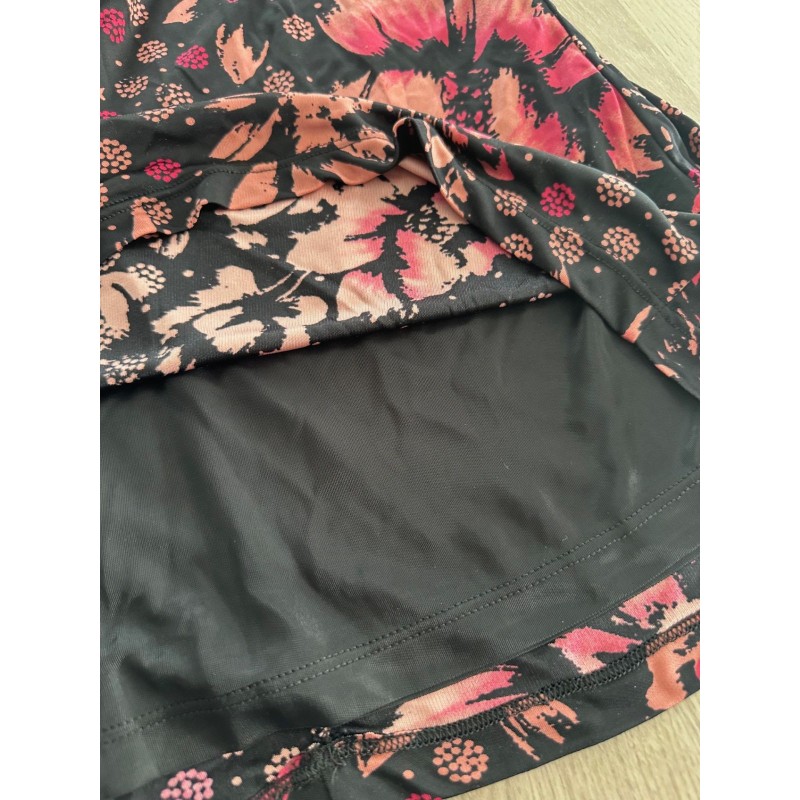 Robe été fleurie noir et corail