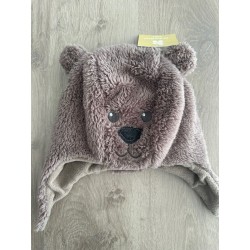 Bonnet bébé hiver peluche ourson