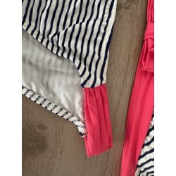 Bikini rayé bleu & blanc