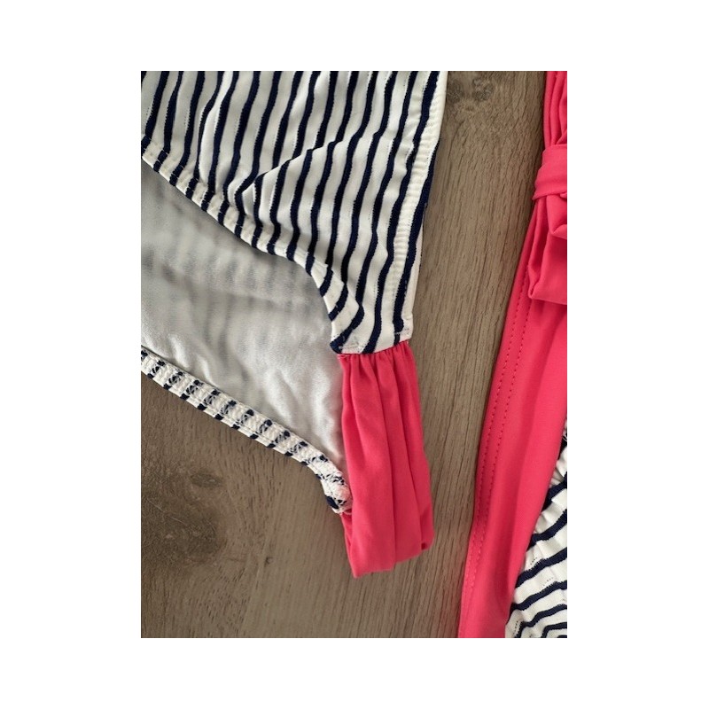 Bikini rayé bleu & blanc