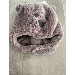 Bonnet bébé hiver peluche ourson
