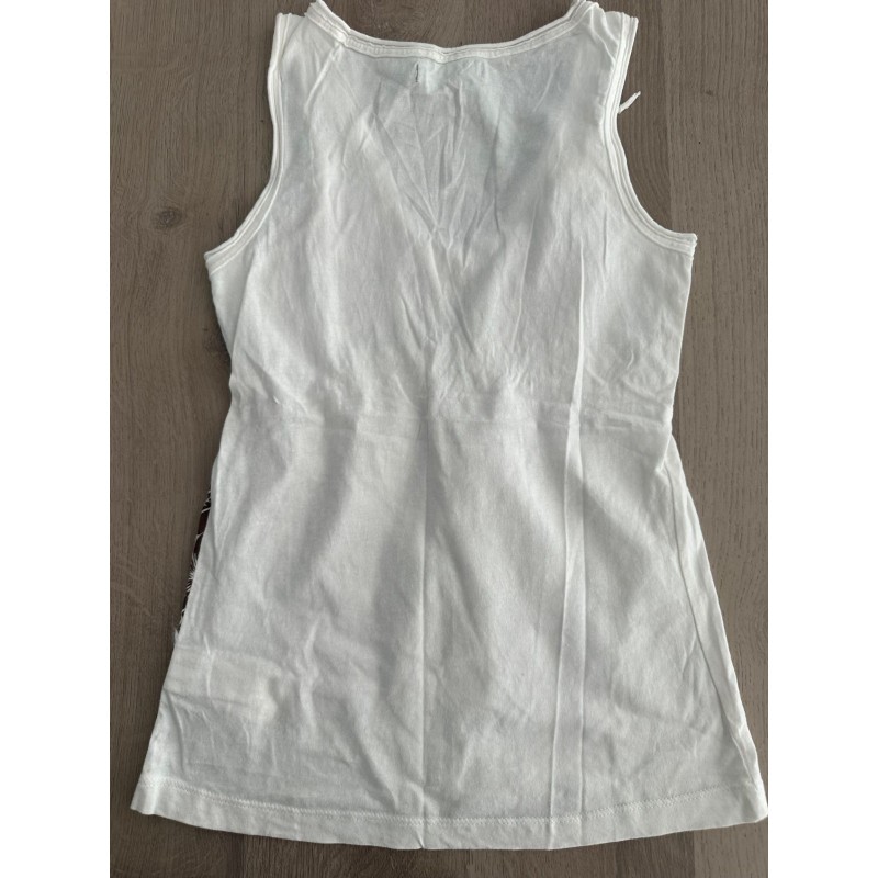 Top femme Zara blanc motif floral marron