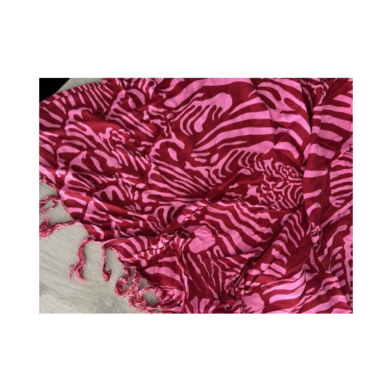 Châle rose zebré