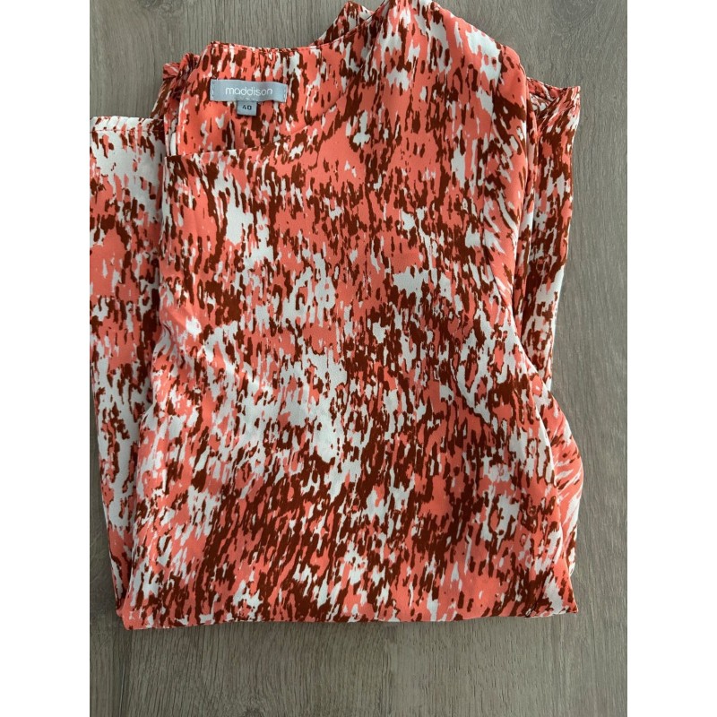 Blouse femme multicolore corail