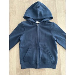Sweat à capuche zippé enfant bleu marine