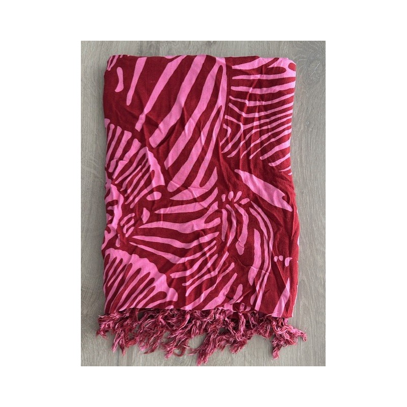Châle rose zebré