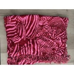 Châle rose zebré