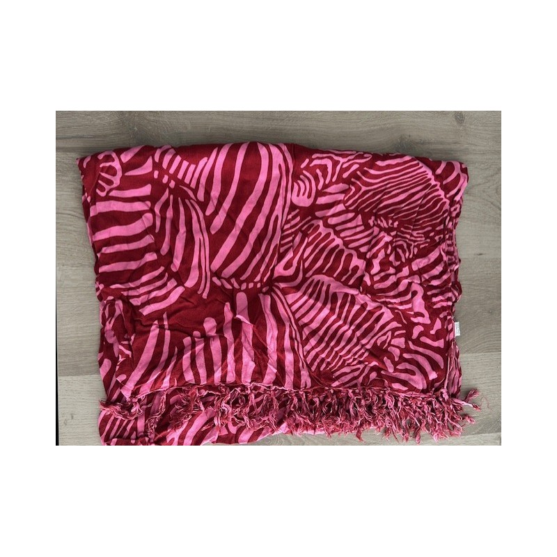 Châle rose zebré