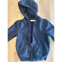 Sweat à capuche zippée bleu marine