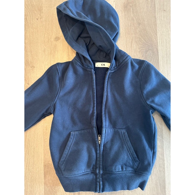 Sweat à capuche zippée bleu marine
