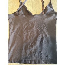 Top marron Mango avec dentelle
