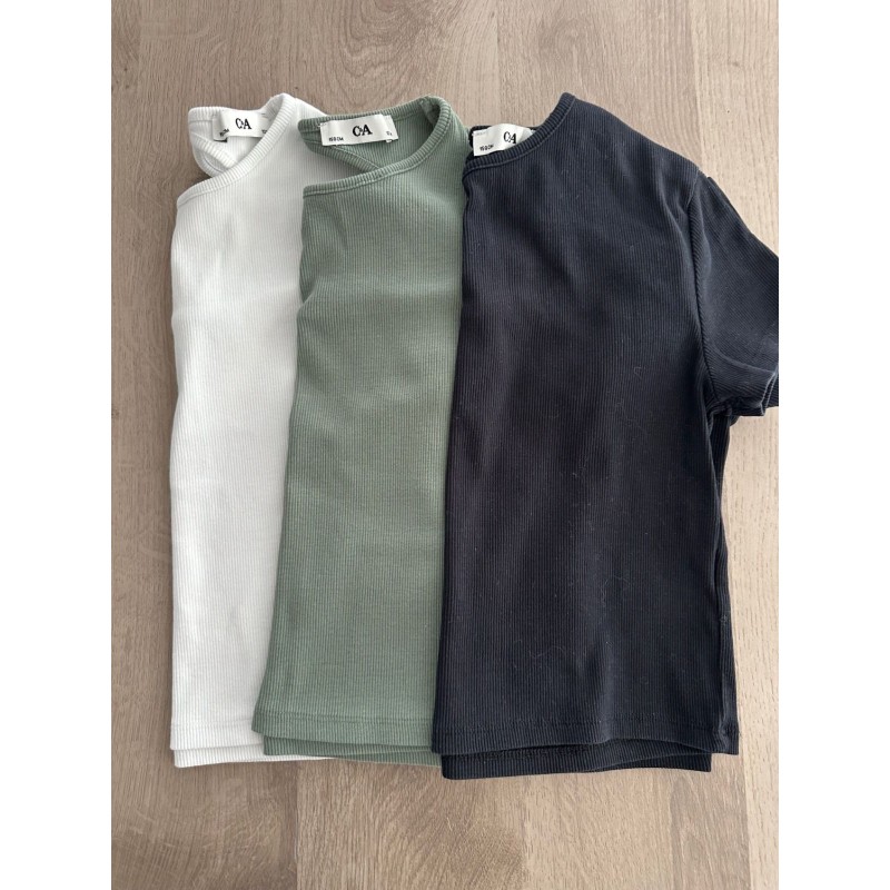 Lot de 3 tops fille C&A côtelés - 13 ans