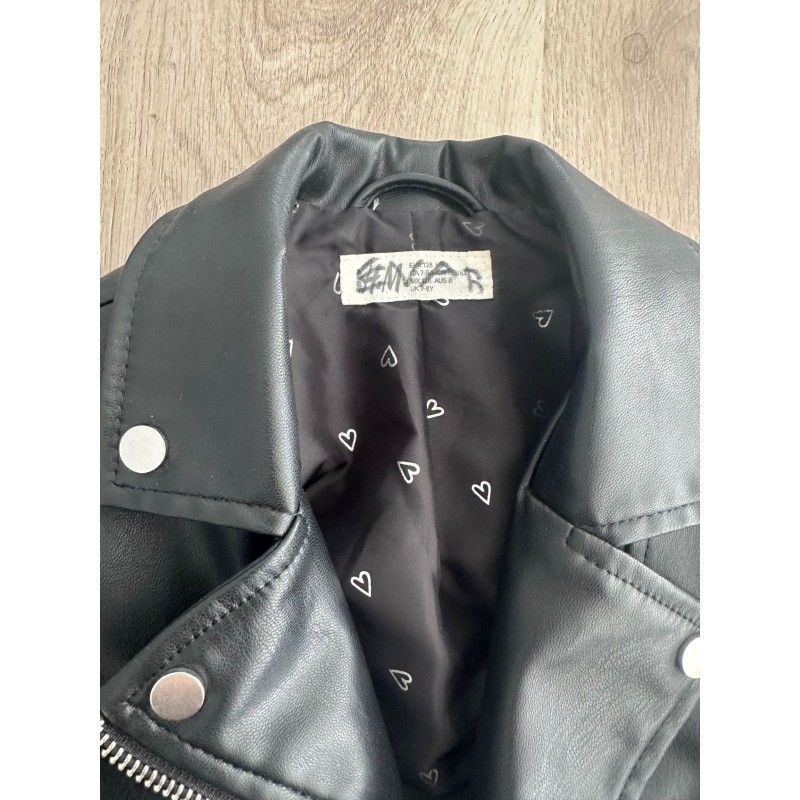 Veste cuir synthétique noir fille