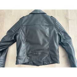 Veste cuir synthétique noir fille