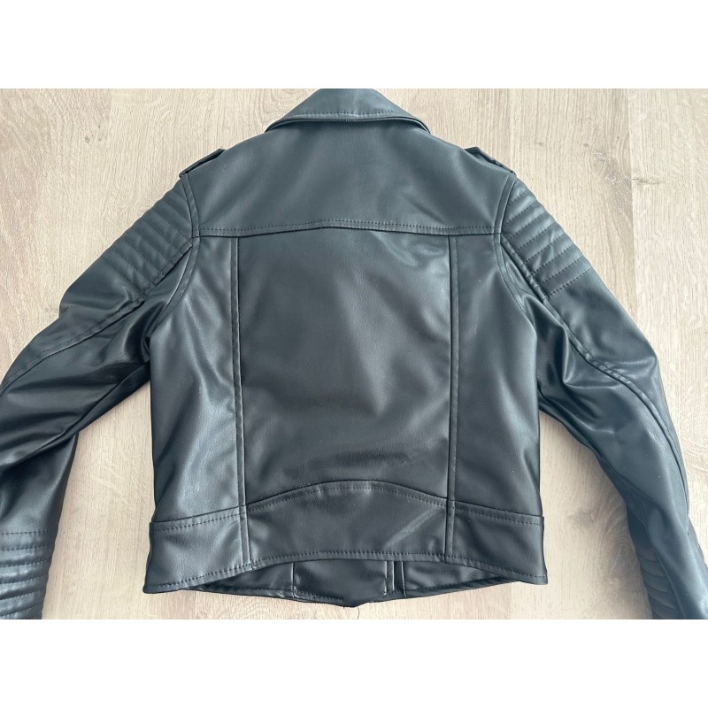 Veste cuir synthétique noir fille