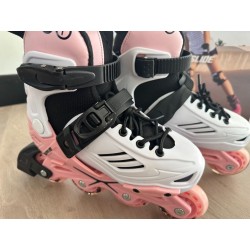 Roller enfant Powerslide Rose et blanc