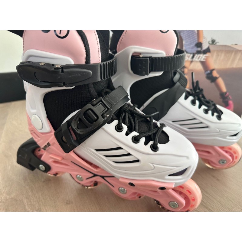 Roller enfant Powerslide Rose et blanc