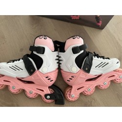 Roller enfant Powerslide Rose et blanc